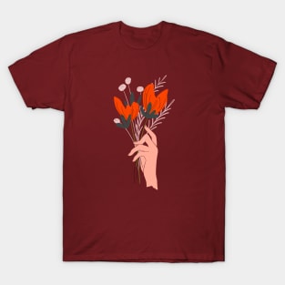 Hand with Red Poppies T-Shirt